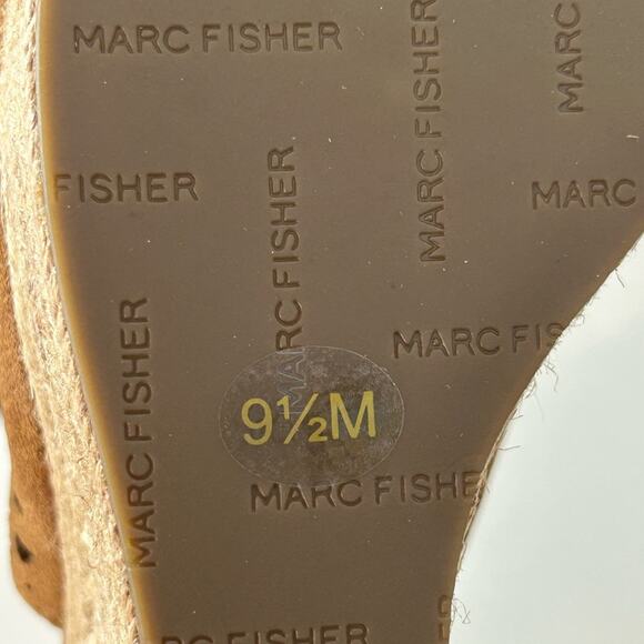 Marc Fisher Hasina Dark Brown Suede Ankle Strap Wedge Sandals Size US 9.5 NIB - Picture 8 of 11